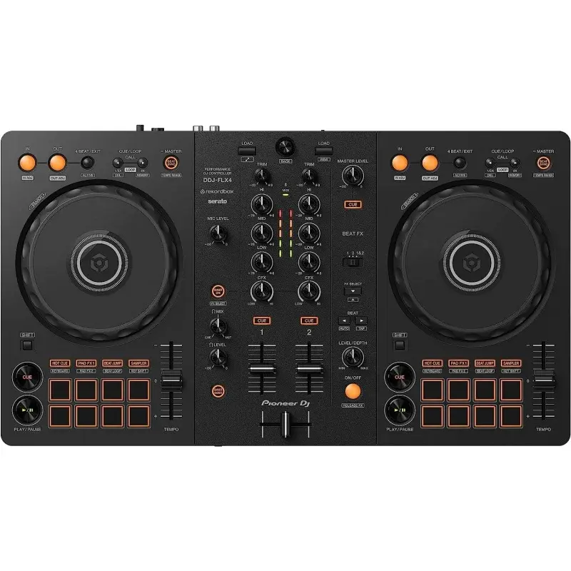 Pioneer DJ DDJ-FLX4 2-pokładowy regulator Rekordbox i Serato DJ-grafitowy