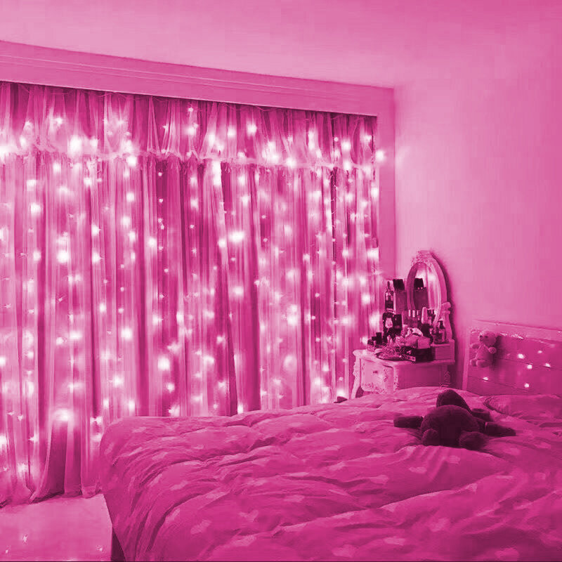 USB Curtain LED Lights, Indoor Waterfall, Fairy String Lights, Bedroom Lights, Decoração, Casamento, Festa de Natal, Feriado, 3 m, 4 m, 6m