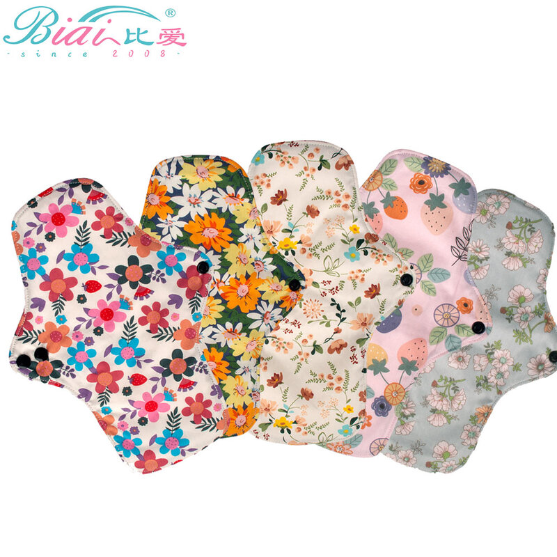 BIAI Cotton Sanitary Pads 3PCS Reusable Care Pads Washable Sanitary Napkin Waterproof Menstrual Pad for Lady Water Absorption