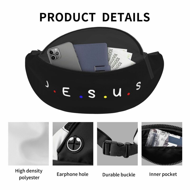 Fashion Jesus Christian Fanny Pack for Cycling Camping Women Men Religious Faith Crossbody Waist Bag Phone Money Pouch