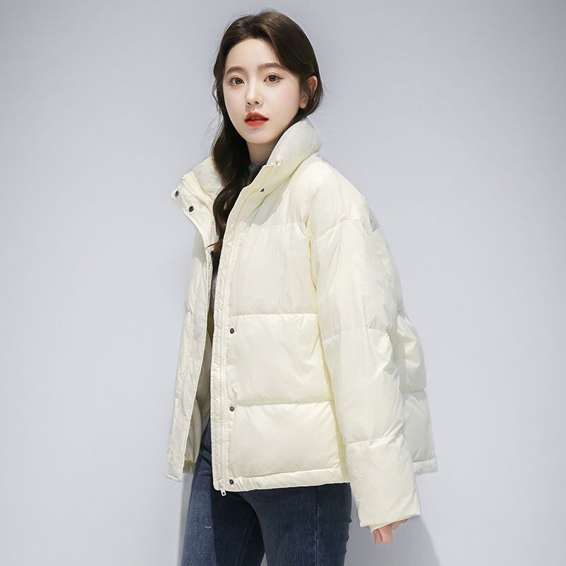 2023 New Women Down Cotton Coat Winter Jacket Female Short Parkas Loose Thick Warm Outwear Leisure Time Versatile Overcoat