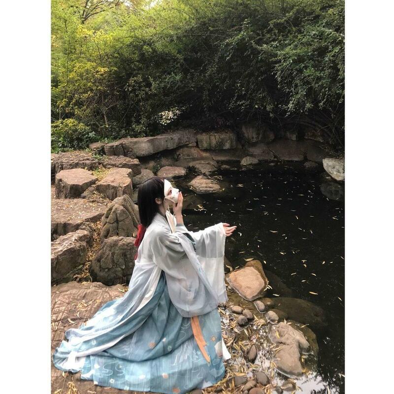 Китайское винтажное платье ханьфу, женское традиционное восточное платье ханьфу с вышивкой, Женский костюм ханьфу