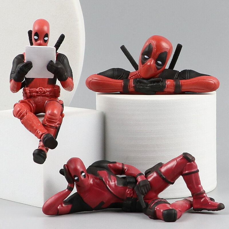 Dekorasi 6 meja Deadpool mobil rumah kantor Marvel 8cm X-MAN mainan Model figur lucu