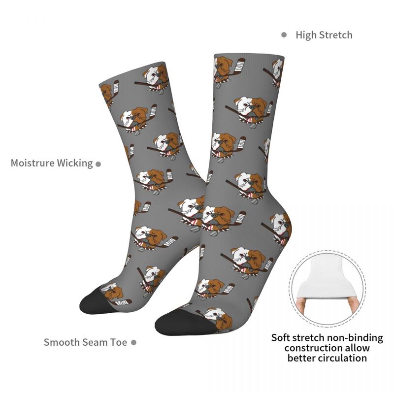 SHORESY Sudbury Bulldogs Logo Socks Harajuku Sweat Absorbing Stockings All Season Long Socks Accessories for Man's Woman's Gifts