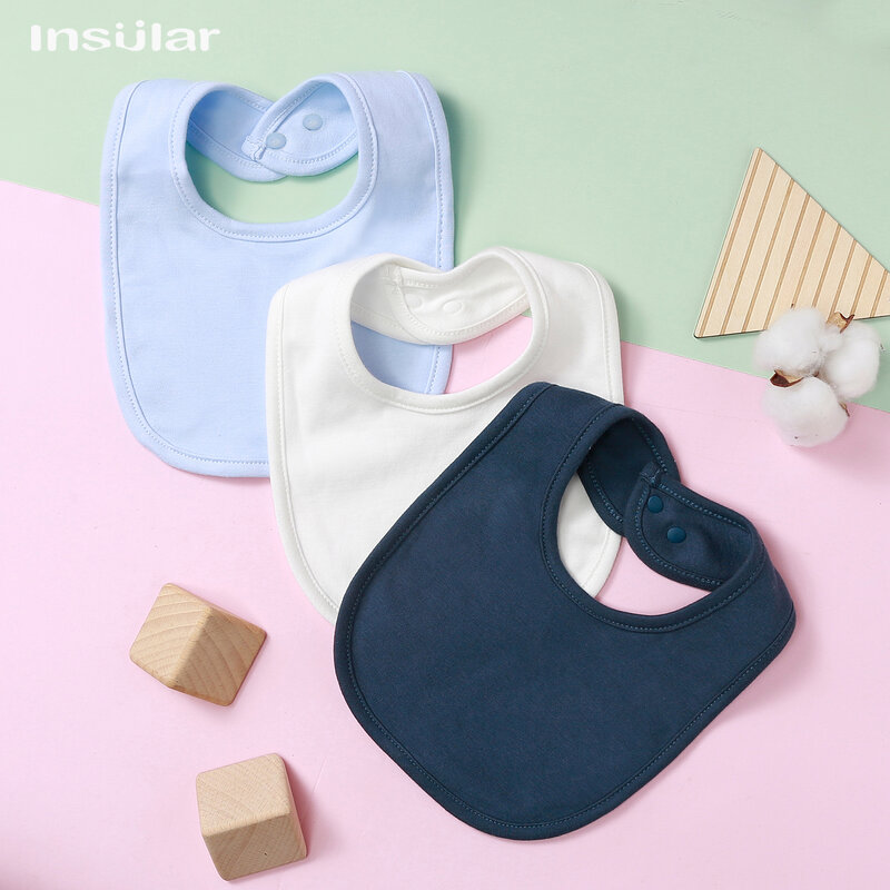 Insular-bufanda de algodón orgánico para bebé, pañuelo de tela para eructar, Baberos sólidos para recién nacido, niño y niña pequeña, bufanda de invierno