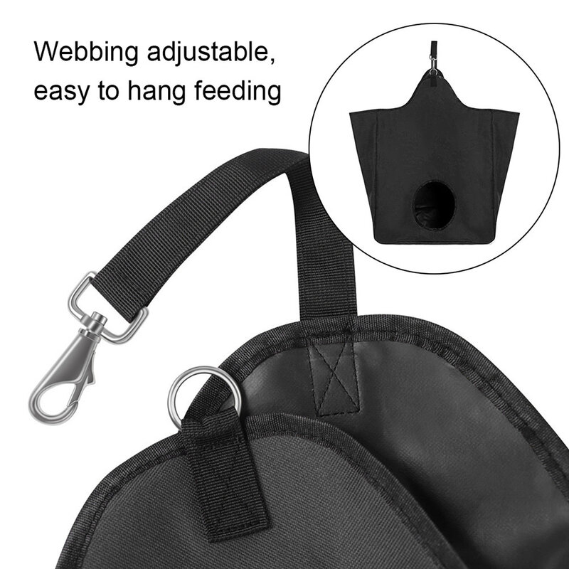 Slow Feed Hay Bag Oxford Fabric Portable Out Hole Reduce Farm Supplies Outdoor Horse Riding Feeder Bag Equestrian Supplies