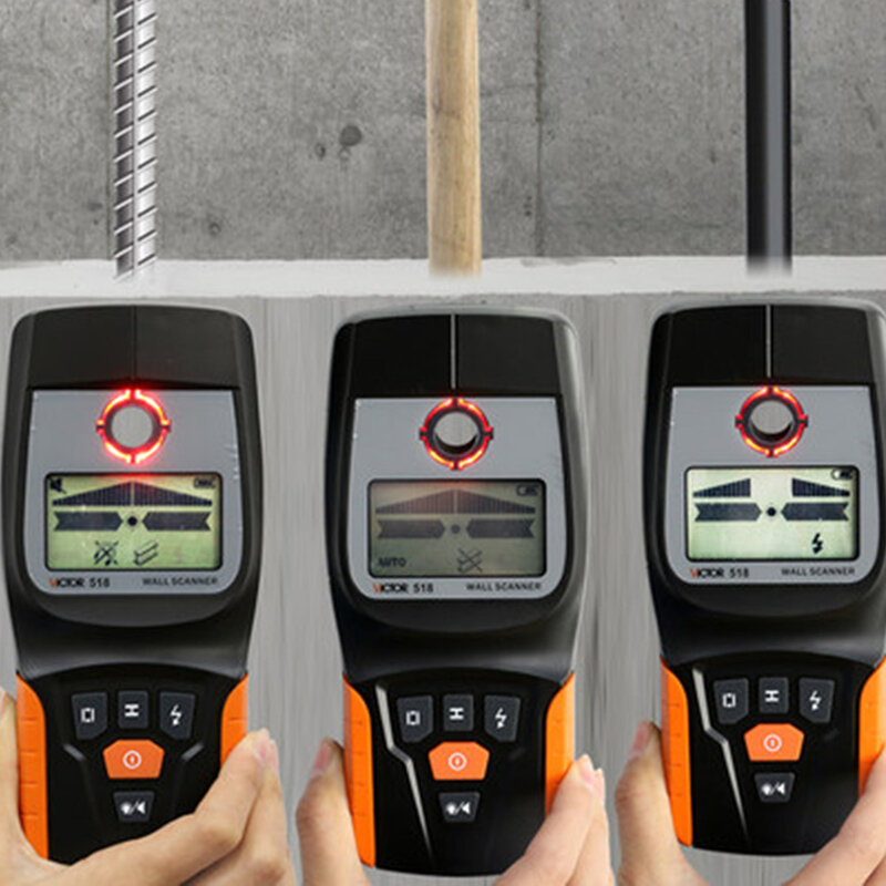 Detector de Metales 3 en 1, escáner de pared, Cable de madera, buscador de pernos de Cable eléctrico con alarma LED y pitidos