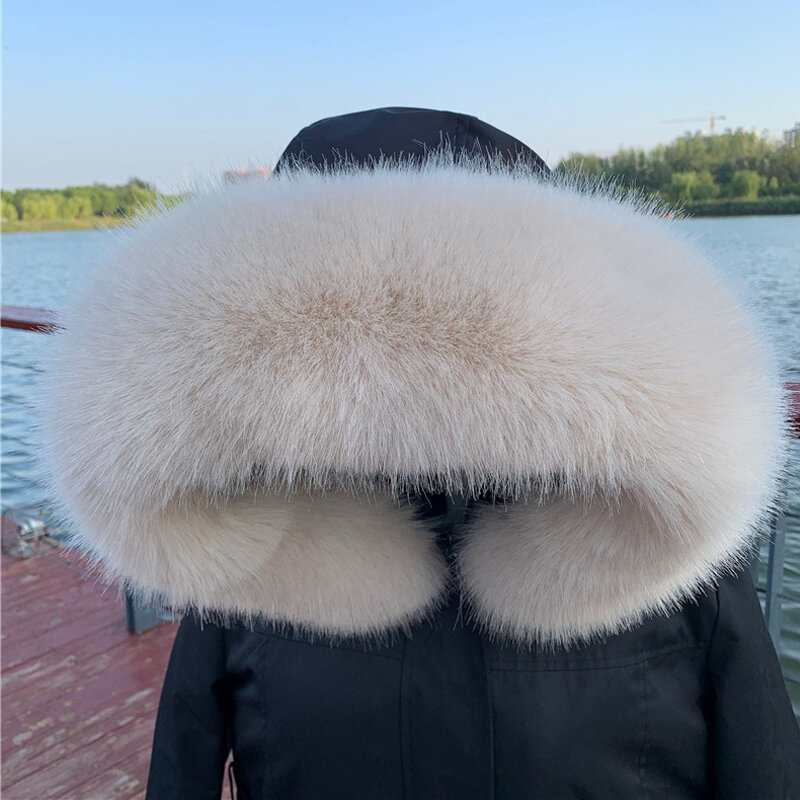 Winter Faux Fox Fur Collar Shawl Coat Hood Fake Collar Scarves Imitation Cashmere Collars For Women Down Jacket High Quality