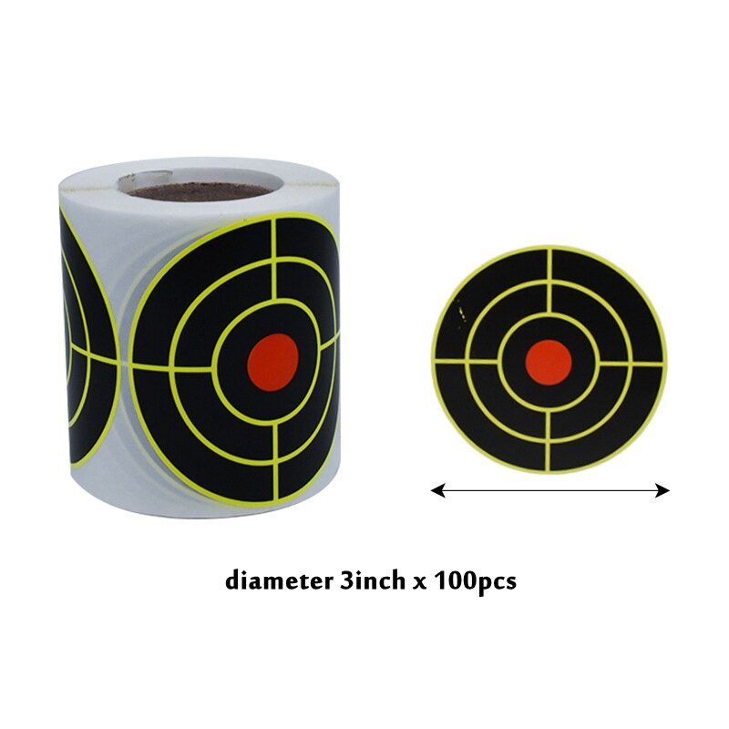 200 Target Diri Perekat Gulungan Target untuk Menembak 3 Inci Stiker Target Kertas Reaktif untuk BB Gun, Senjata Pelet, Airsof