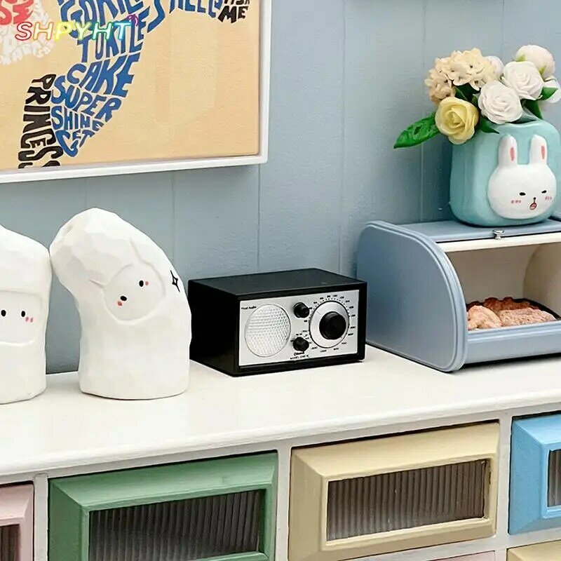1:12 miniaturowy radiowy domek dla lalek odtwarzacz Audio Model do dekoracji domu zabawka lalka akcesoria do domu