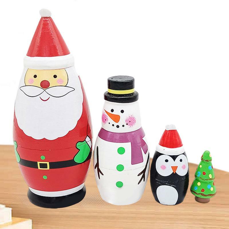 Nist puppen Weihnachten Nist puppen russische Mat roschka Holzstapel puppen russische Stapel puppen Spielzeug für Kinder handgemachtes Spielzeug