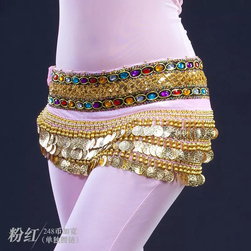 Dancer Color Diamond belly dance Waist Chain girl Indian dance Performance Costume Waist Scarf Belt top danse orientale