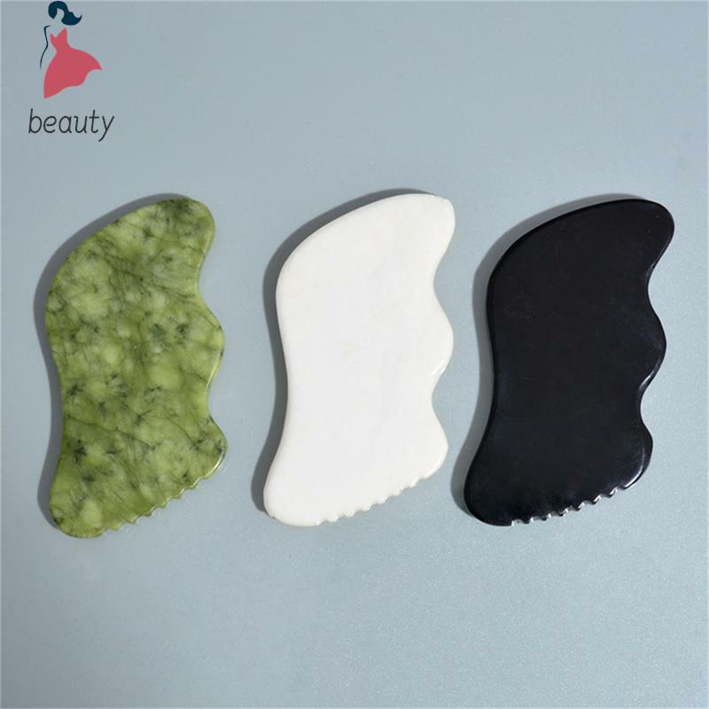 1Pc Natural Stone Scraping Massage Tool Gouache Scraper White Jade Gua Sha BoardFor Body and Face Relaxation Detox Beauty Care