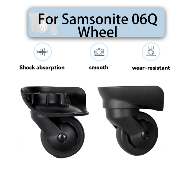 Untuk Samsonite 06Q roda Universal pengganti koper berputar halus diam peredam kejut Aksesori roda roda kastor