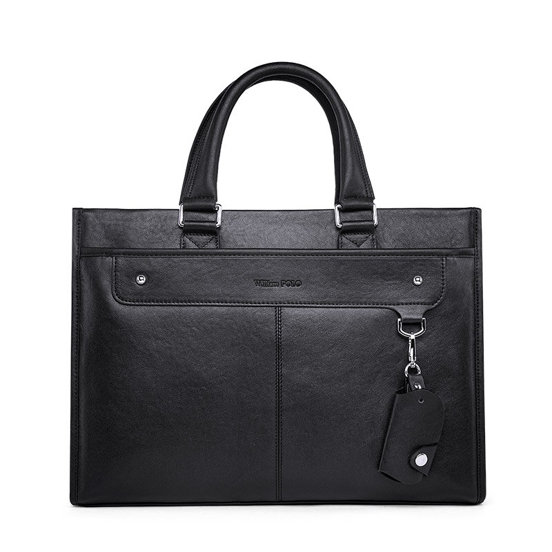 Tas kulit asli untuk pria mewah kualitas tinggi Vintage Tote eksekutif tas tangan kurir Laptop bahu bisnis tas samping