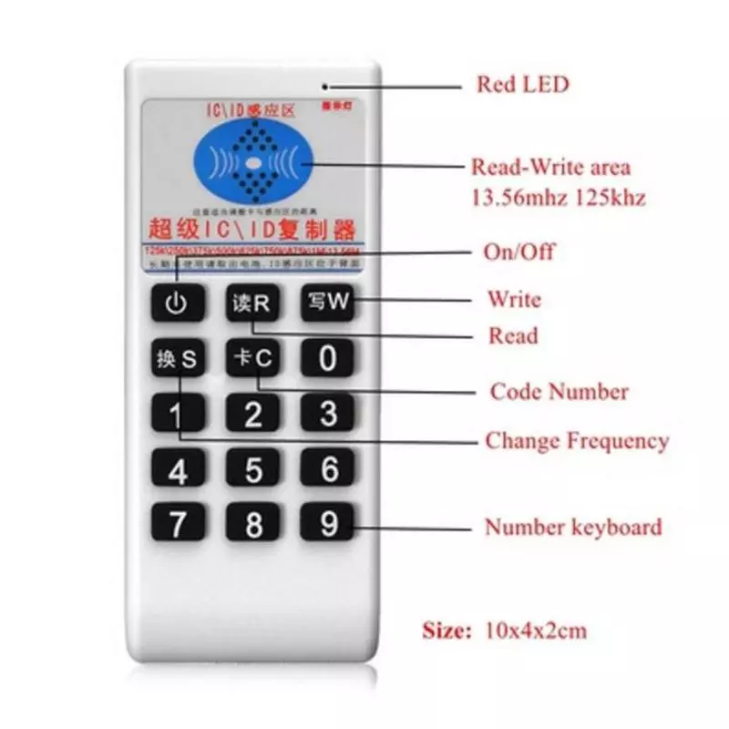 Programador de 5 frecuencias NFC 2022, lector de tarjetas Inteligentes RFID de mano, 13,56 Mhz, UID Tag Writer, 125Khz, T5577, copiadora de llaves, IC ID, duplicador