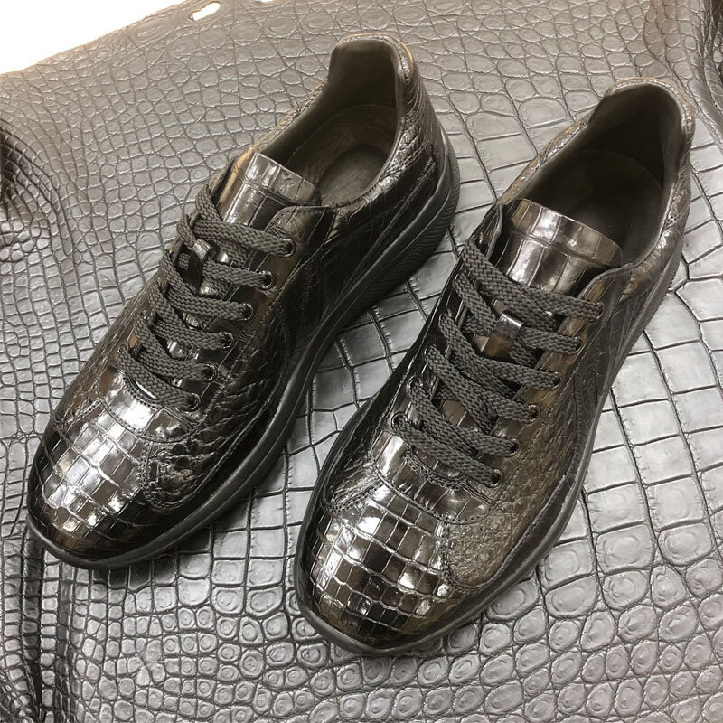 2023 new arrival Crocodile Skin causal shoes men,male Genuine leather 028