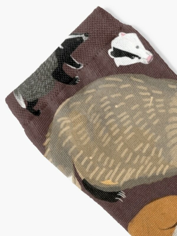 European Badger Socks Novelties luxury cotton short Socks For Men Women's