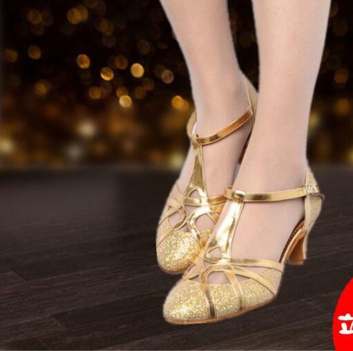 1 pasang/lot sepatu dansa Ballroom wanita Glitter sepatu dansa Modern sepatu Latin Tango Ballroom Salsa