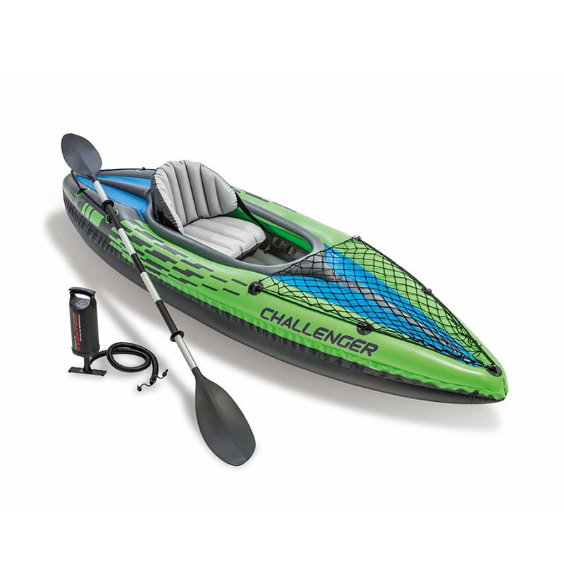 Intex 68305 challenger K1 one person inflatable canoe raft with Oar and Hand Pump ocean kayak