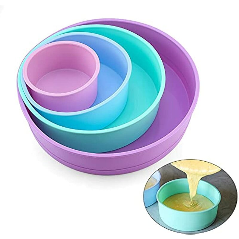 4 6 8 10 Inch Round Shape Mold Silicone Small Cake Baking Pan Mousse Fondant Cylinder Mould For Pastry Dessert Jelly Wholesale