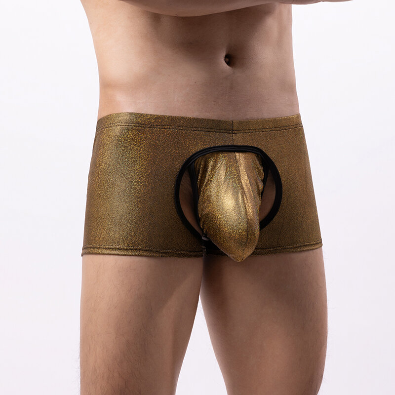 Pantaloncini Boxer esotici da uomo mutande novità culo aperto sospensorio intimo Lingerie sacchetto del pene mutandine Gay slip portos perizoma