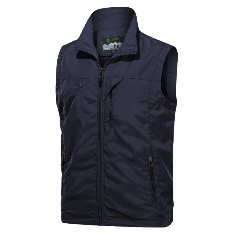 Work Vest Multi Pocket Sleeveless Jacket Embroidered Men's Windbreaker Clothing Waterproof Hunting Jackets Fishing Hiking Vests