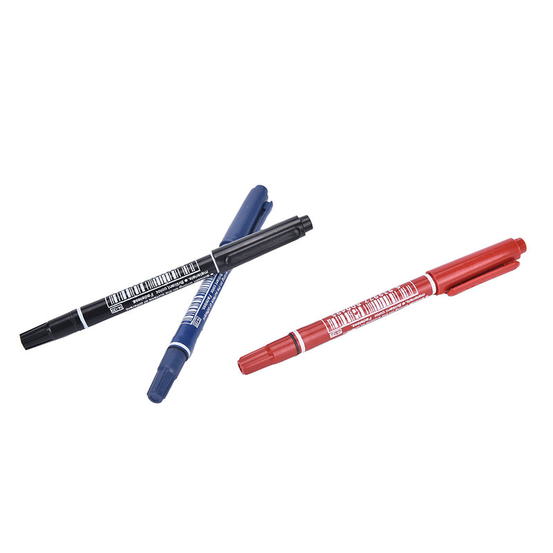 하이 퀄리티 더블 마커 펜, 영구 검정 파랑 빨강 잉크 펜, 학생 학교 사무실 문구, 1 개