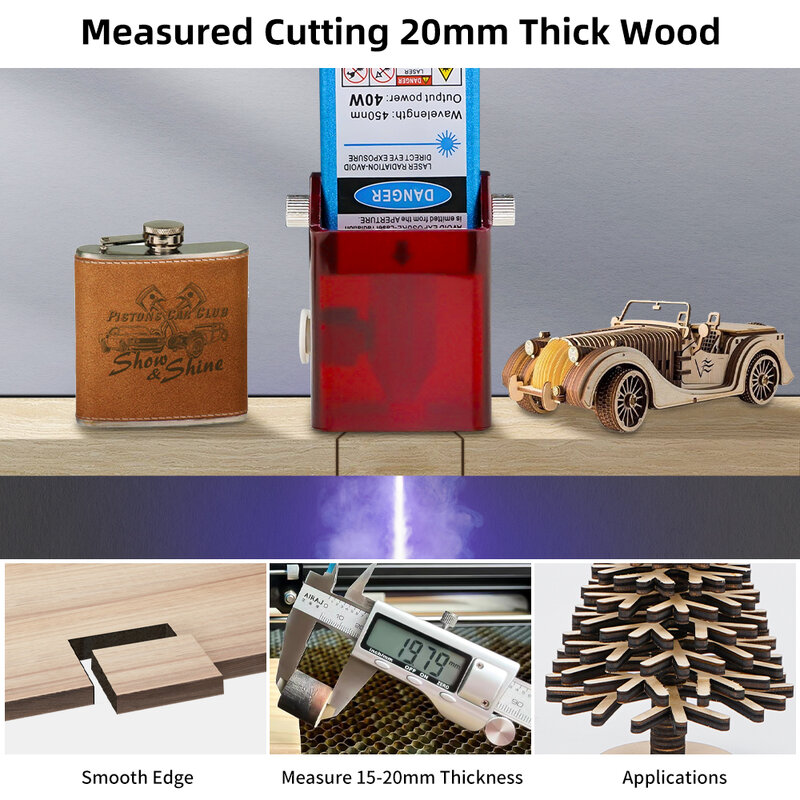 80w/40w Laser modul 450nm ttl blauer Laser kopf mit Luf tunter stützung für CNC-Schneid laser gravur maschine DIY Holz bearbeitungs werkzeuge
