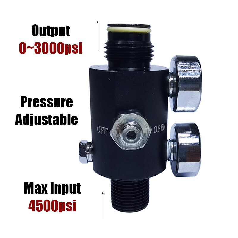 New Adjustable HPA Regulator Dual Gauge Pneumatic Air Valve Fill Station Regulated Output 0 to 3000psi M18*1.5, 5/8"-18UNF