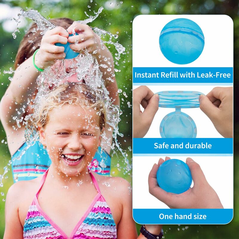 Bolas de respingo de bomba de água reutilizáveis para crianças, auto selante, balão magnético, preenchimento rápido, recarregáveis, piscina