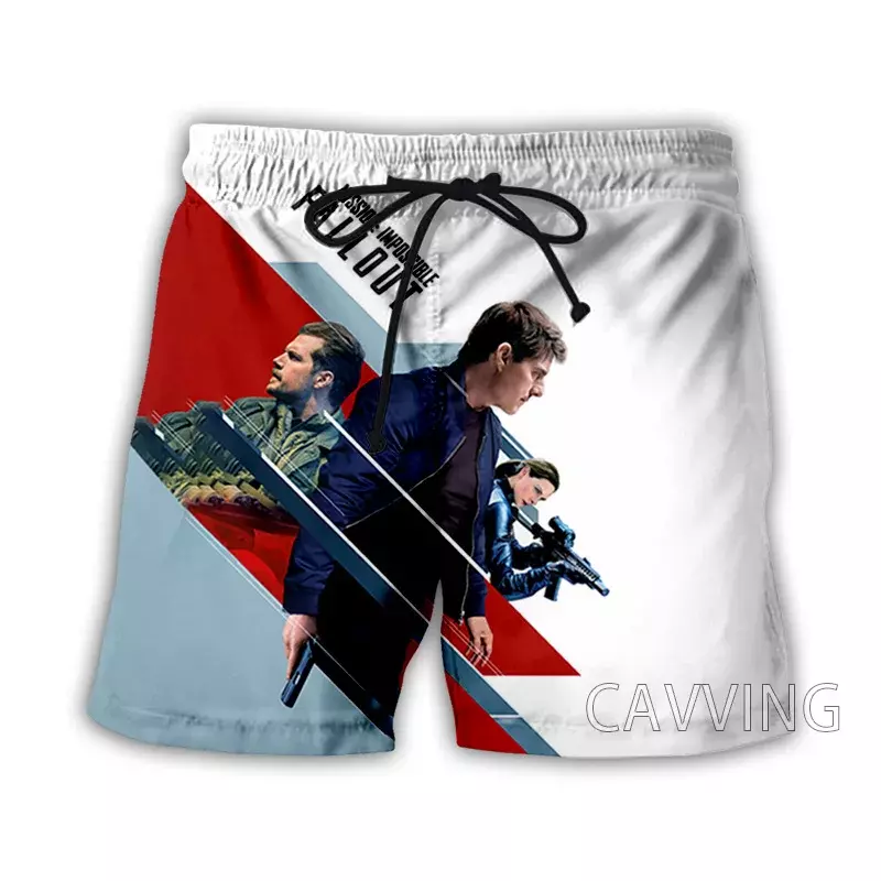 CAVVING 3D Printed Mission: irable 7 Movie Summer Beach Shorts Streetwear Quick Dry pantaloncini Casual pantaloncini in felpa per donna/uomo