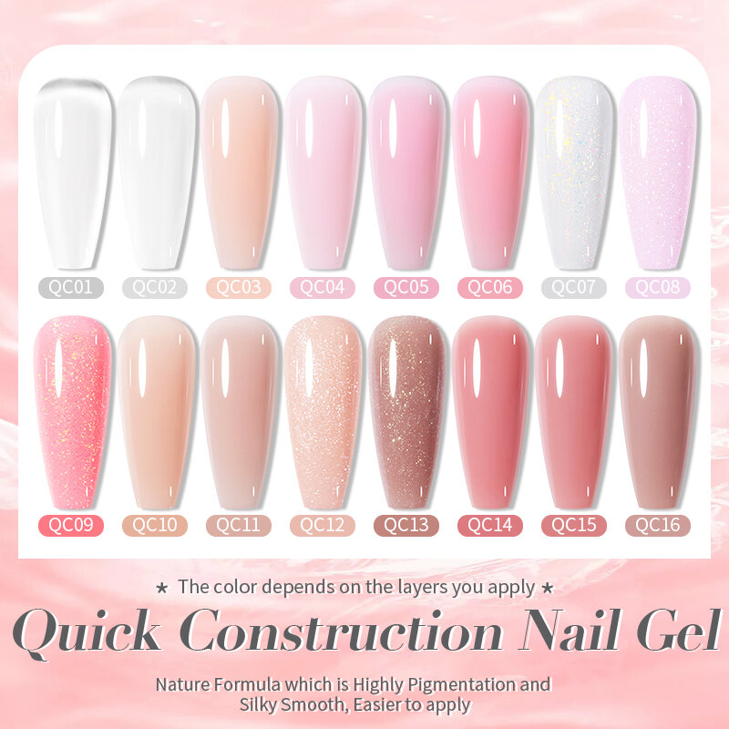BORN PRETTY Milky Nude Quick Extension Gel Nail Polish Rubber Base Gel Camouflage Color Coat Vernis Semi Permanent Nails Art Gel