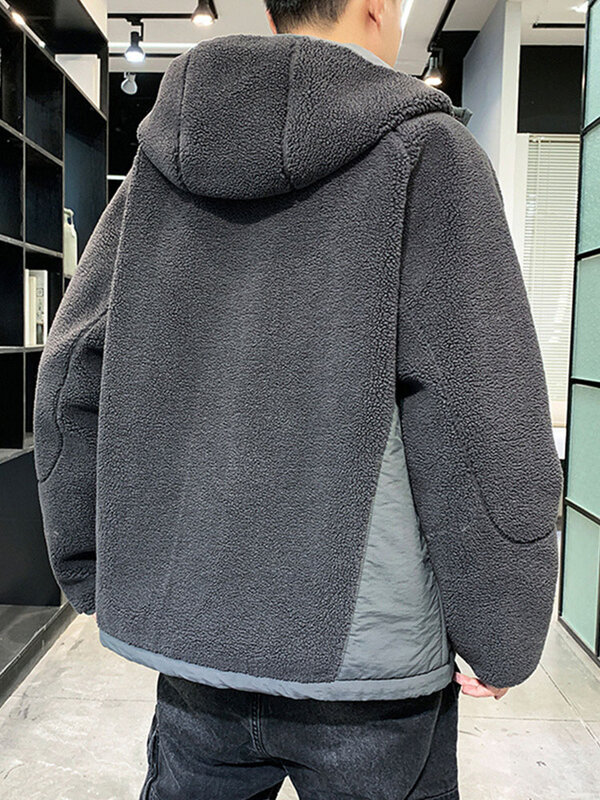 Zimowa męska ciepła kurtka 2022 New Fashion Streetwear kieszenie na piersi wiatrówka z kapturem zagęścić polar Parka płaszcz termiczny