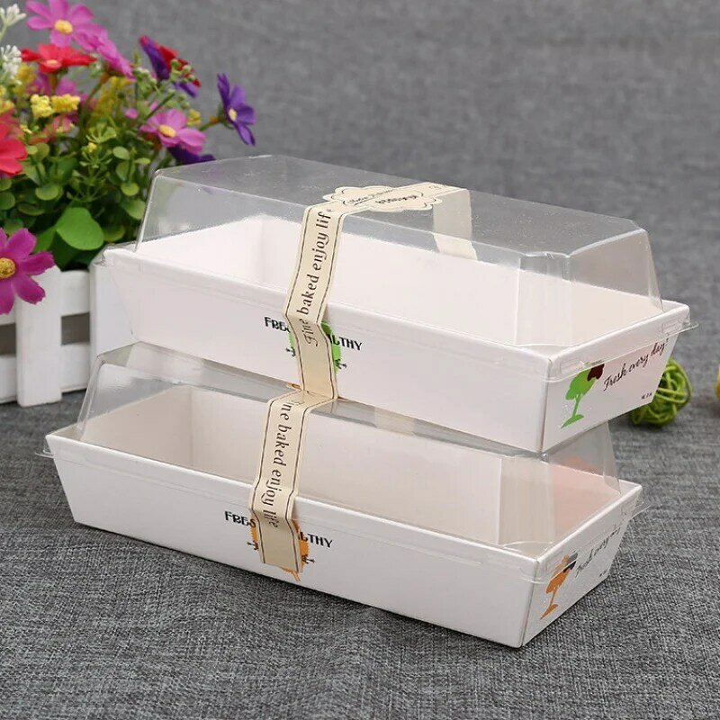 Caja de embalaje rectangular para sándwich, producto personalizado de alta calidad con ventana, venta al por mayor