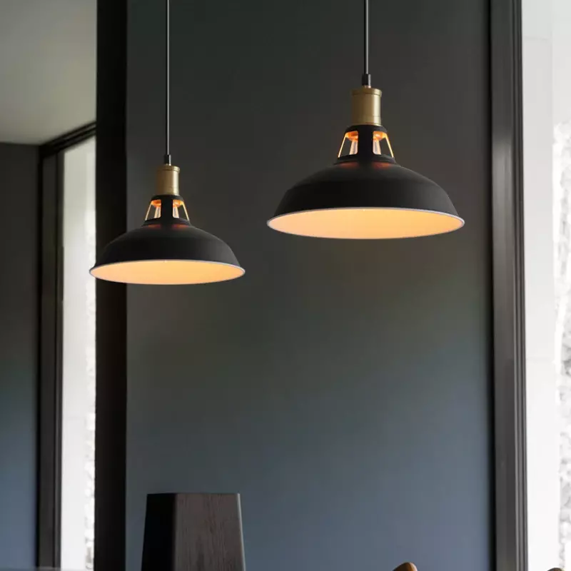 Stile industriale Loft Iron Art Retro American Restaurant, magazzino, soggiorno lampadario nero a testa singola