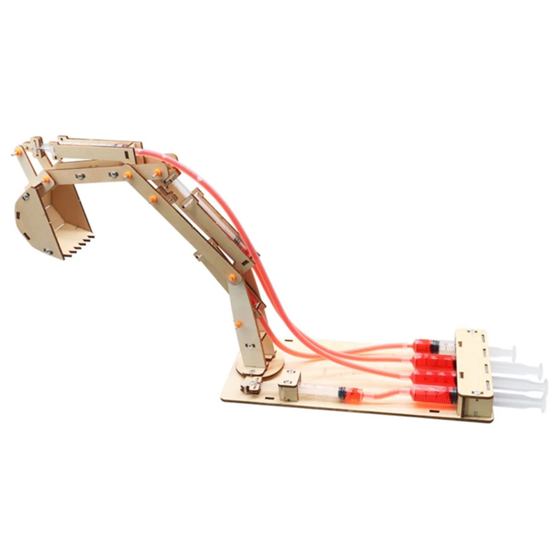 Гидравлический экскаватор DIY Студенческая научная и технологическая деревянная научная и образовательная игрушка модель игрушки для научного эксперимента