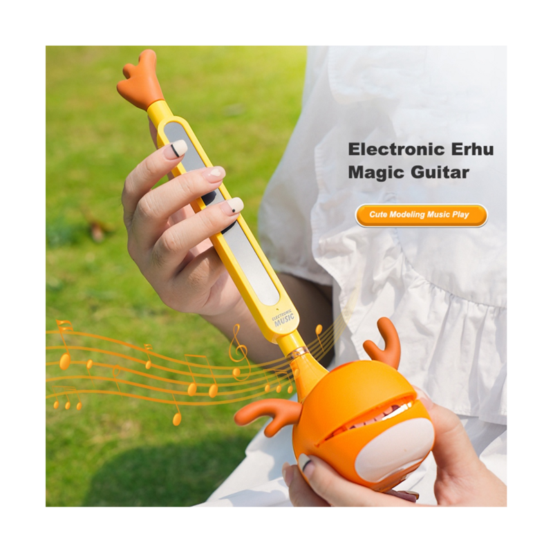 Otamatone elektroniczny Instrument muzyczny przenośny syntezator śmieszne magiczne dźwięki zabawki kreatywny prezent dla dzieci-pomarańczowy