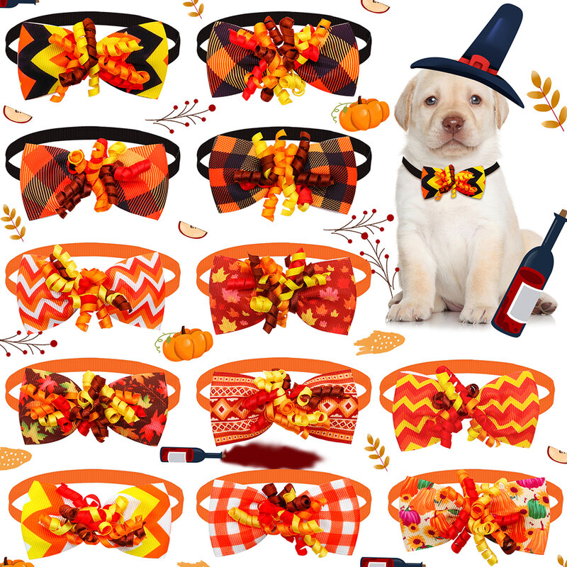50 шт., декоративные галстуки-бабочки для собак, на День Благодарения