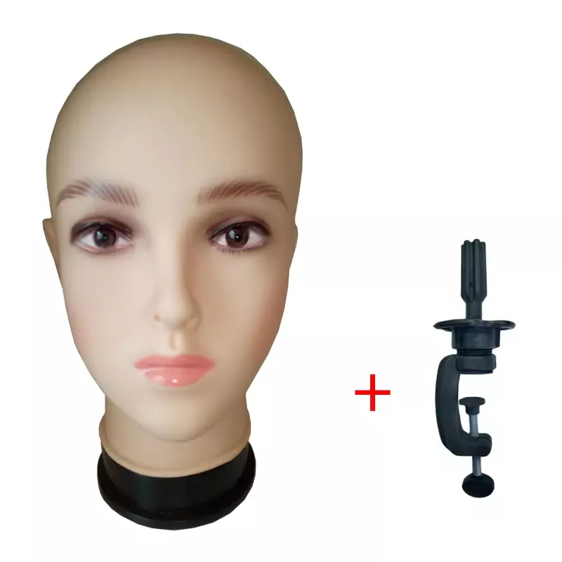 Bald Mannequin Head Wig Making Head Professional PVC Cosmetology Makeup Doll Head for Wig Making Displaying Eyeglasses Hair New