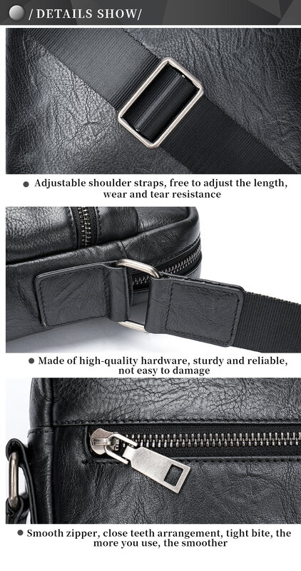 WESTAL Men's Leather Shoulder Bag Husband Gift Fashion Black Designer Crossbody Bags Purse Messenger Bag Leather Dropshipping