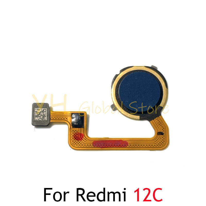 샤오미 레드미 12C 용 터치 ID 센서 리턴 키, 홈 단추 플렉스 케이블 수리 부품