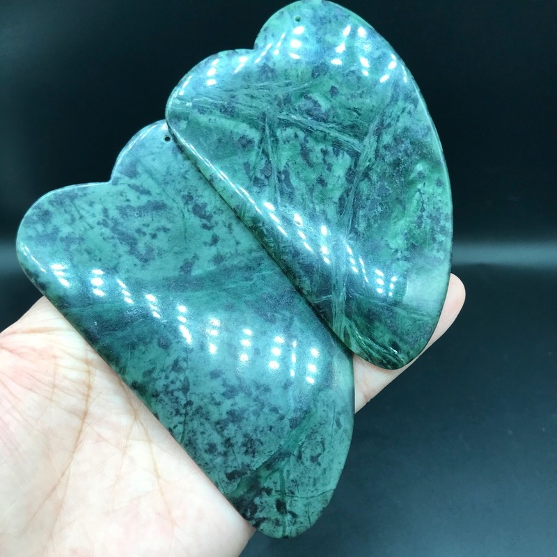 Pedra natural do rei da medicina do jade tibetano com punho magnético dos cuidados de saúde, placa de raspagem geral da beleza do corpo