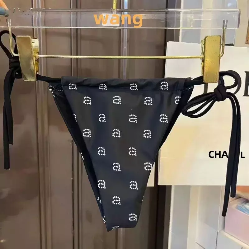 2024 luksusowy markowy designerski drukowany strój kąpielowy Wang Bikini damskie w stylu plażowym seksowne majtki stringi strój kąpielowy Biquini bandażowy strój kąpielowy