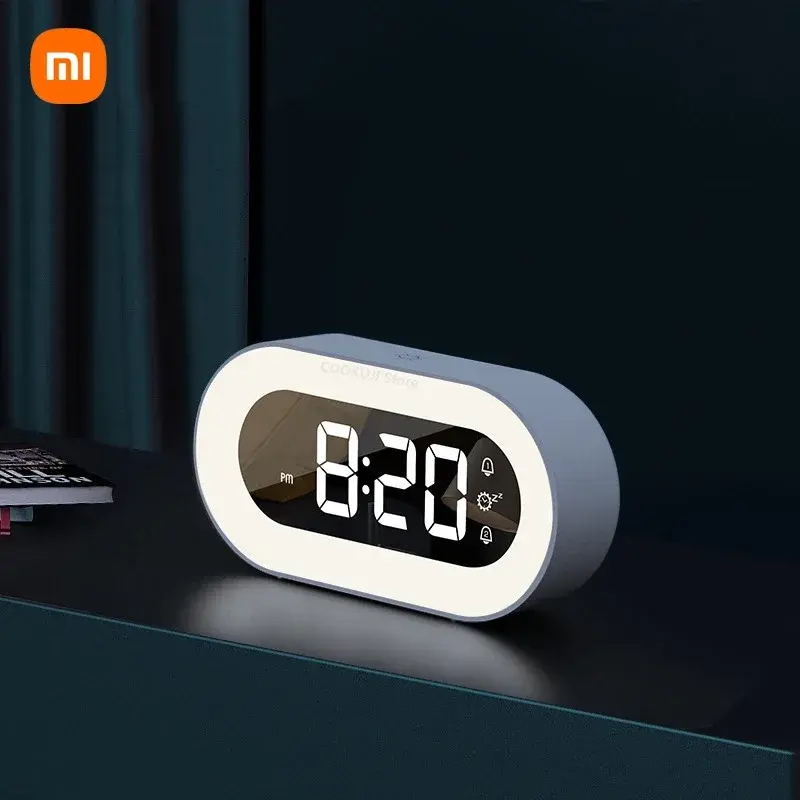 Xiaomi-Mijia Música LED Despertador Digital, Controle de Voz, Luz Noturna, Design, Relógios Desktop, Decoração de Mesa em Casa, Presente Infantil