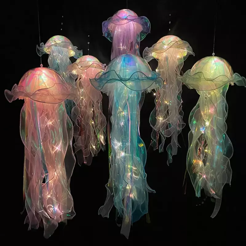 Lampada medusa, lampada a fiori portatile, lampada per la decorazione dell'atmosfera della stanza della ragazza, lampada da notte per camera da letto, decorazione per la casa