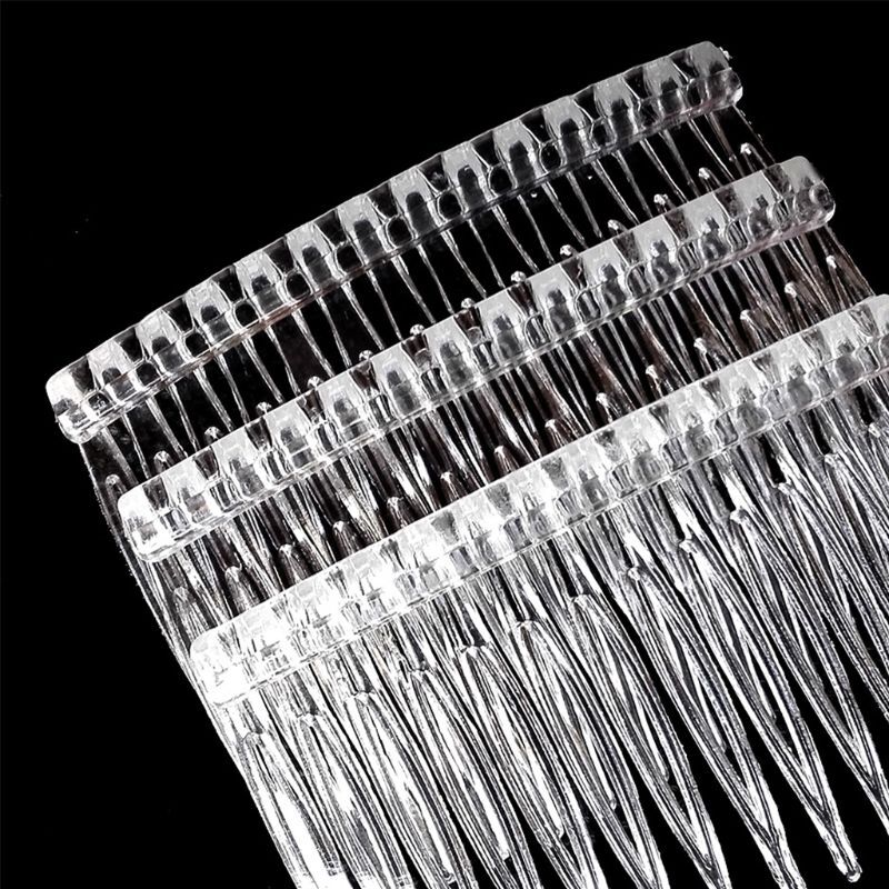 10 Pcs/set Bride Veil Comb Plastic Black White Transparent Fork Combs
