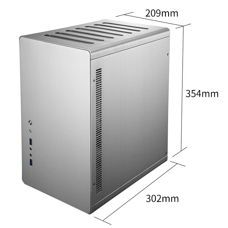 Casing komputer RM2 mendukung catu daya Motherboard ATX USB 3.0 sasis aluminium Media rumah