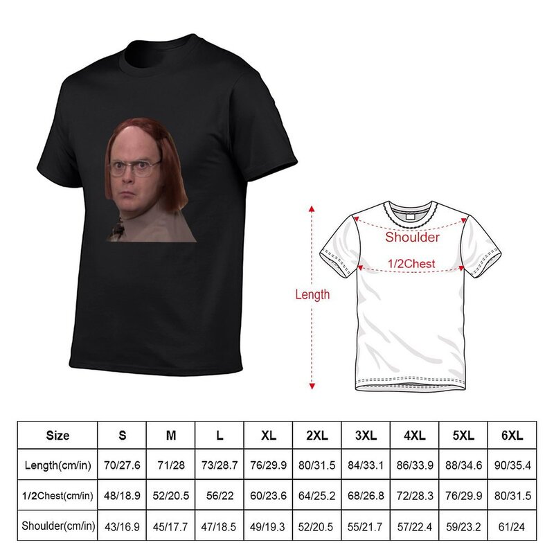 Dwight Schrute as Meredith T-Shirt kawaii clothes summer tops Short sleeve tee mens graphic t-shirts funny
