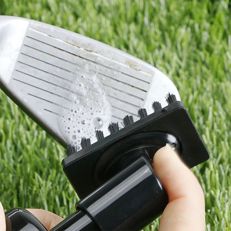Escova portátil do sulco do clube do golfe, escova de limpeza plástica, limpador do golfe, cerdas de nylon para a prática do treinamento, acessórios do golfe